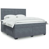 vidaXL Krevet s oprugama i madracem tamnosivi 180x200 cm baršunasti | shoptok.hr