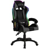  Igraća stolica s RGB LED svjetlima sivo-crna od umjetne kože | shoptok.hr