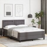 Box Okvir postelje z vzmetnico Siva 140 x 200 cm Umetna koža, (5000022692) Cene