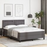 Box Spring krevet s madracem u sivoj - 140 x 200 cm umjetna koža | shoptok.hr