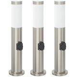 vidaXL Stebričke z vtičnico 3 kosi 50 cm nerjaveče jeklo IP44, (5000296973) | Shoptok.si