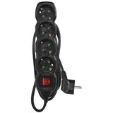 Podaljšek 1,5 m / 4 vtičnice / s stikalom / črni / PVC / 1,5 mm2 | Shoptok.si