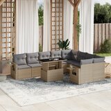  10-dijelni set vrtnih sofa s jastucima bež od poliratana 100 x 55 x 73 cm | shoptok.hr
