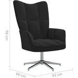  Stolica za opuštanje crna baršunasta | shoptok.hr