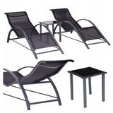 Modern Home Set od 2 ležaljke za baštu sa stolom Black | ePonuda.com