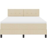  Postelja z vzmetnico z vzmetnico krema 160 x 200 cm blago, (5000141853) | Shoptok.si