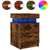 Noćni ormarić s LED svjetlima boja dimljenog hrasta 35x39x55 cm | Eponuda.com