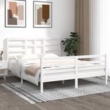 The Living Store Posteljni okvir bel iz trdnega lesa 160x200 cm - Posteljni Okvir, (21531277) | Shoptok.si