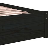  Okvir za krevet crni od masivnog drva 90 x 190 cm mali | shoptok.hr