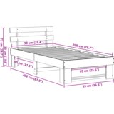  Konstrukcija postelje z vzglavjem Voskast rjav 90 x 200 cm, (5000126877) | Shoptok.si