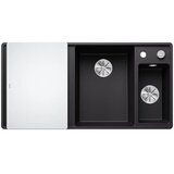 Blanco sudoper AXIA III 6 S-F InFino SILGRANIT CRNA, BAZEN DESNO, daska staklo, s dalj.upr. | shoptok.hr