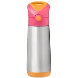 Termovka za pitje s slamico 500 ml – rožnata/oranžna