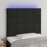  Posteljno vzglavje črno 100x5x118/128 cm žamet, (20951596) | Shoptok.si