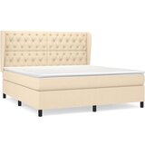  Krevet s oprugama i madracem krem 160x200 cm od tkanine | shoptok.hr