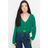 Trendyol Green Crop Knitwear Cardigan Cene