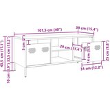 vidaXL TV ormarić maslinastozeleni 101,5 x 39 x 43,5 cm čelični | shoptok.hr