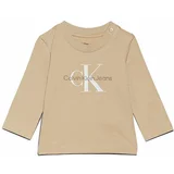 Calvin Klein Jeans Otroška dolga majica bež barva, IN0IN00005