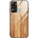 INORCO Za Infinix Hot 20i 4G zadnji ovitek, odporen na padce TPU + ovitek za telefon z lesenim vzorcem iz kaljenega stekla, (22033518) Cene