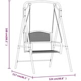  Klupa za ljuljanje 124 cm crna čelična | shoptok.hr