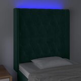  LED uzglavlje tamnozeleno 83x16x118/128 cm baršunasto | shoptok.hr