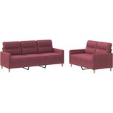  2-dijelni set sofa s jastucima crvena boja vina od tkanine | shoptok.hr