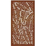  Vrtni zidni ukras 105 x 55 cm od čelika COR-TEN s uzorkom lišća Smeđa | Shoptok.si