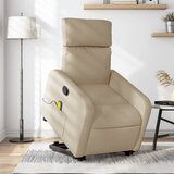Maison Chic masažni naslanjač - Relax naslanjač s funkcijo vstajanja krem blago, (22062148) | Shoptok.si