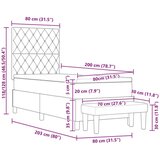  Postelja z vzmetnico z vzmetnico Temno modra 80 x 200 cm Žamet, (5000126091) | Shoptok.si