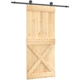  Drsna vrata s kompletom vodil 90x210 cm trdna borovina, (20804505) | Shoptok.si