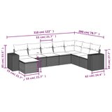  8-dijelni set vrtnih sofa od poliratana s jastucima crni | shoptok.hr