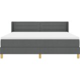 vidaXL krevet sa sandukom s madracem tamno siva 180x200 cm tkanina, uzglavlje s dizajnom linija tamno siva 180 cm tkanina | shoptok.hr