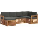  Set vanjskih sofa 6 kom. Prirodna i antracit Poliester 247 x 128,5 x 73 cm | shoptok.hr