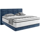 CARRYHOME postelja boxspring 140 cm x 200 cm , tekstil temno modra | Shoptok.si