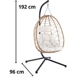 Viseća stolica jaje s jastucima Cocoon - bež | Shoptok.si
