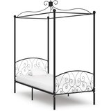  Okvir za krevet s nadstrešnicom crni metalni 90 x 200 cm | shoptok.hr