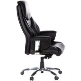 MID.YOU Pisarniški Stol Prado, Črna, Pravo Usnje | Shoptok.si