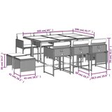  11-dijelni vrtni blagovaonski set s jastucima poliratan sivi | shoptok.hr