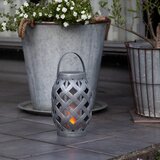 Star Trading Siva solarna LED lampa Flame, visina 23 cm | shoptok.hr