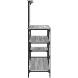 vidaXL Pekarski stalak siva boja hrasta 90x40x132 cm od drva i metala | shoptok.hr