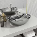  Umivaonik sa zaštitom od prelijevanja 58,5x39x21 cm keramički srebrni | shoptok.hr