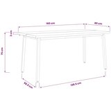  Kvadratni blagovaonski stol 160 x 80 x 75 cm Prirodna - Prirodno kava 160 x 80 x 75 cm Četvrtasto | shoptok.hr