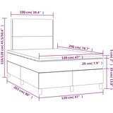 Krevet box spring s madracem LED crni 120 x 200 cm baršun | shoptok.hr