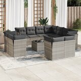 vidaXL 12-dijelni set vrtnih sofa poliratan s jastucima svijetlosivi | shoptok.hr