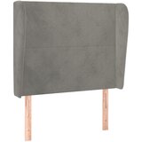  Uzglavlje s ušima svjetlosivo 103x23x118/128 cm baršunasto | shoptok.hr