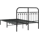 Metalni okvir za krevet s uzglavljem crni 120x200 cm | shoptok.hr