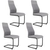 Namještaj Set od 4 moderne blagovaonske stolice, kuhinjske stolice bez naslona za ruke s visokim nagnutim naslonom, sive | shoptok.hr