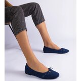 Gemre Navy blue ballet flats with a decorative bow Pollinos | shoptok.hr