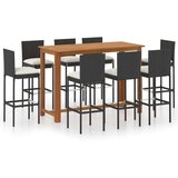  9-dijelni vrtni barski set s jastucima crni | shoptok.hr