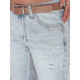 DStreet Spodnie damskie jeansowe slim fit z paskiem SLIMLEN niebieskie | shoptok.hr
