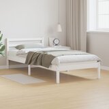 vidaXL Postelja z naslonjalom Bela 80x220 cm Trdna lesa Bor Cene